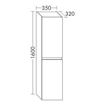 Пенал подвесной Burgbad Rocio 350х1600х320 реверсивный, 2 дверцы, дуб серый HSRU035F6228
