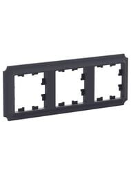 Рамка Systeme Electric ATLASDESIGN ANTIQUE 3 поста, универсальная, карбон ATN101003