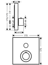 Смеситель Axor ShowerSelect 36714000 для душа встраиваемый, термостат, 1 потребитель, хром