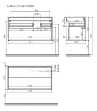 Тумба под раковину SANCOS Marmi 1.0 (995х445х520)подвес.,1 ящ.,раковина справа,дуб галиф.MR1.0100REG