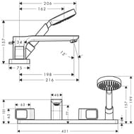 ��������� Axor Urquiola 11443 �� ���� ����� �� 4 ���������, ����� 198 ��, ������ ���, ����