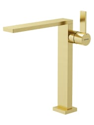 Смеситель SANCOS Linn SC9020BG для раковины, высокий излив 248мм, брашированное золото, PVD покрытие