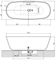 ����� Antonio Lupi Baia Small 1700�700�530 ���������������, �������� � ��������, Cristalplant, �����