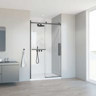 Душевая дверь Vincea Como Soft 1300х1950 стекло прозрачное/профиль сталь вороненая, VDS-1CS130CLGM — миниатюра 1