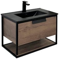 Тумба COMFORTY Бонн-75 (755х520х465) подвесная, с раковиной, дуб темный 00-00006487