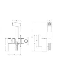 Смеситель встраиваемый CEZARES SLIDER-DIF-GM однозахватный, с гигиеническим душем, оружейная сталь