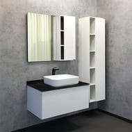 Тумба COMFORTY Милан-90 (905х545х520) подвесная, с раковиной и столешницей, белый 00-00014008