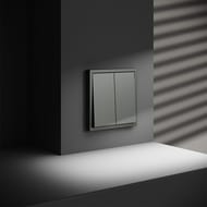 Выключатель двухклавишный Voltum S70 VLS020106, титановый