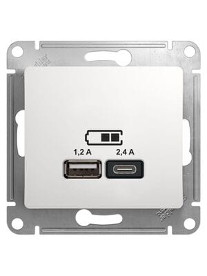 ������� Systeme Electric GLOSSA USB A+�, 5�/2,4 �, 2�5�/1,2 �, ��������, ����� GSL000139