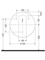 ������� Duravit L-Cube 700�700�� � 4-��������� ����������, ����� ���. LC7375018180000