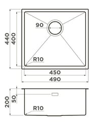 Мойка Omoikiri TAKI 49-U/IF GB (490х440х200) универсальная, графит, 4997018