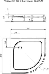 ������� ������ Aquanet HX515 (800�800�150) ��������, ��������� 180695