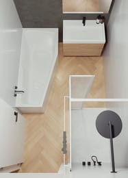 Ванна акриловая RIHO RETHING SPACE 170x90 L FALL через перелив, асимметр, левая (уст.правый угол)