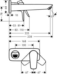 ��������� Hansgrohe Talis E 71734000 ��� �����������, ����� 225�� ������������ � �����, ����