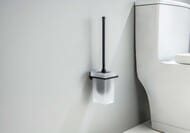 Ершик для унитаза Aquatek Либра AQ4310MB подвесной, стекло матовое, цвет: черный матовый
