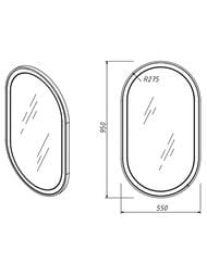 Зеркало Caprigo Контур 550х950х24 настенное, без подсветки, магнолия M-359-082