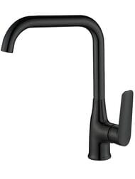 Смеситель для кухни ESKO Lagos Black LG06B однозахватный, высокий поворотный Г-излив, цвет: черный