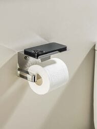 Держатель для туалетной бумаги Aquatek Либра AQ4929CR подвесной, с полкой, цвет: хром