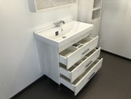 Тумба COMFORTY Никосия-80П (800х860х450) напольная, с раковиной, дуб белый 00004142204