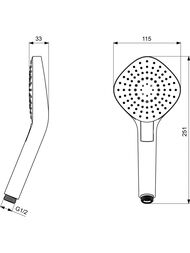 Ideal Standard IDEALRAIN Лейка для душа B2232AA 3 функции, 110мм, хром/белый