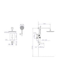 Душевая система BelBagno DELTA DEL2.0-VDSET-GM встраиваемая, с изливом, оружейная сталь