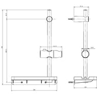 Душевая штанга AQUAme 665мм с полкой 240*120мм, Хром AQM8201CR