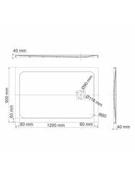 ������� ������ WasserKRAFT Rhin 1200�900�40 �������������, ������������� ������, ����� 44T07