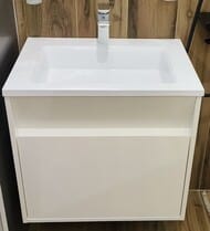 Уценка! Тумба с раковиной IDDIS Esper 60 (613х446х550) подвесная с ящиком, белая - уценка. — миниатюра 1