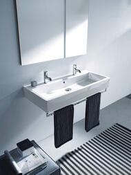 Умывальник DURAVIT VERO 1200х470х175 2 отверстия на 2 смесителя, перелив 0454120024