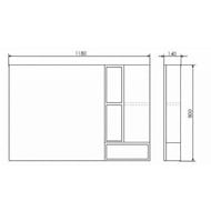 Зеркало-шкаф COMFORTY Турин-120 (11801х800х140) напольный, дуб бежевый 00004137136