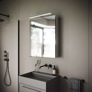 Зеркальный шкаф SANCOS Hilton Z600 (600x148х740) LED подсветка, розетка, анод. алюминий, цвет: белый