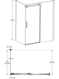 ������� ������ KERAMA MARAZZI CRISTALLO 900�2100 ������ �����./������ ������� CT.90.FP.BLK.M