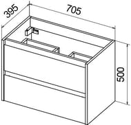 ����� ��� �������� BelBagno KRAFT 39 (710�390�515) ���������, Bianco Opaco 39-700/390-2C-SO-BO