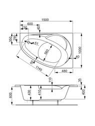 ����� ��������� VAGNERPLAST FLORA 150 R (1500�1000�430) �������, ������ VPBA151FLA3PX-04