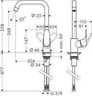 ��������� Hansgrohe Focus M41 ��� ����� 260�� ���������� ����� ���� ������� 31820670