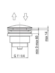 Донный клапан NOBILI нажимной, G1 1/4", хром AV00110/11CR