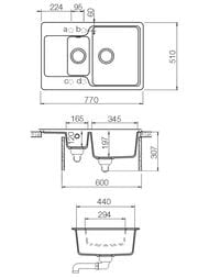Мойка SCHOCK Cambridge 60D Compact (770х510) Cristalite+, цвет: лунный камень   700706