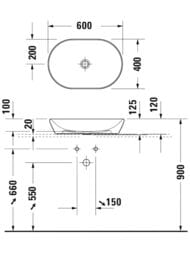 �������� ��������� Duravit D-Neo 600�400�125 ��� ��������/���.��� ���������, �������� 2372601370