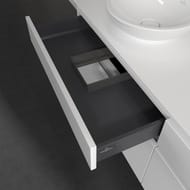 Тумба под 2 умывальника Villeroy & Boch LEGATO (1600х550х500) подвес., 4 ящика, бел.матов B600L0MS