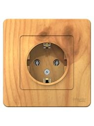 Розетка Systeme Electric BLANCA скрыт.устан. с заземл. без шторок, 16А, 250В, ясень BLNRS001015