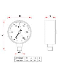 �������� Far, 0-10 ���, 1/4", D63��, ���.�����. (������.),   FA 2500 R10