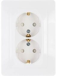 Розетка Systeme Electric BLANCA скрыт.уст. двойная с заземл. со шторками 16А 250В белый BLNRS001121