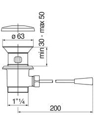 Донный клапан NOBILI с рычажным управлением, G 1 14", хром AV00224/3CR