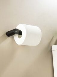 Держатель для туалетной бумаги Aquatek Лира AQ4408MB подвесной, без крышки, цвет: черный матовый