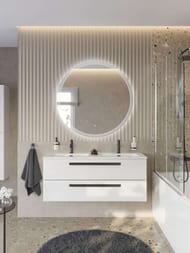Тумба под умывальник Cezares ЕСО (1200х457х500) Bianco Lucido ECO-CER-N-1200-2C-SO-2-BL