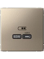 Розетка Systeme Electric ARTGALLERY USB тип-С 65Вт, высокоскор.заряд. QC, PD, шампань, GAL000527