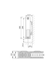 Радиатор стальной AXIS 22  300х1600 Classic, боковое подкл. 1/2, 2285 Вт,   AXIS223016C