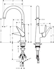 ��������� Hansgrohe Talis M51 ��� ����� 260 ���������� �����, ��� ��������-��� ������. ���� 72812000