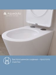Унитаз подвесной Aqueduto Cone Plus 520х365х350 безобод., сиденье с микролиф., белый мат.  CONT0220