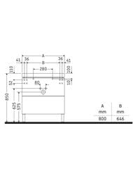 Тумба с умывальником Duravit L-Cube 800х698х480 2 ящика, 1 отв. под смес., белый матовый LC6937O1818 — изображение 3